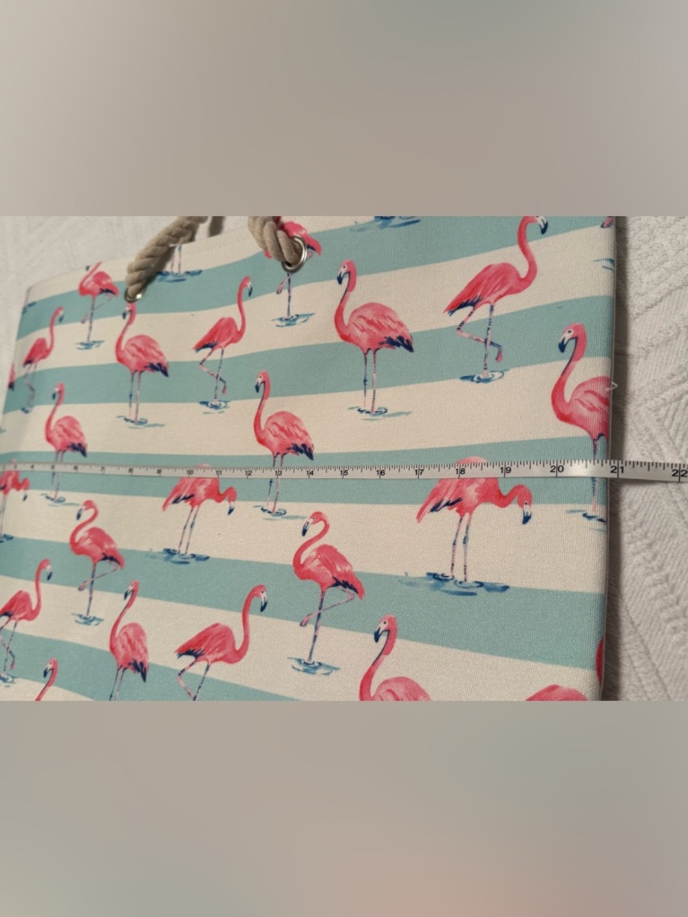 Tote bag - beach tote - flamingo - brand new w/ detached tags. 16”hx21”w - Picture 10 of 14